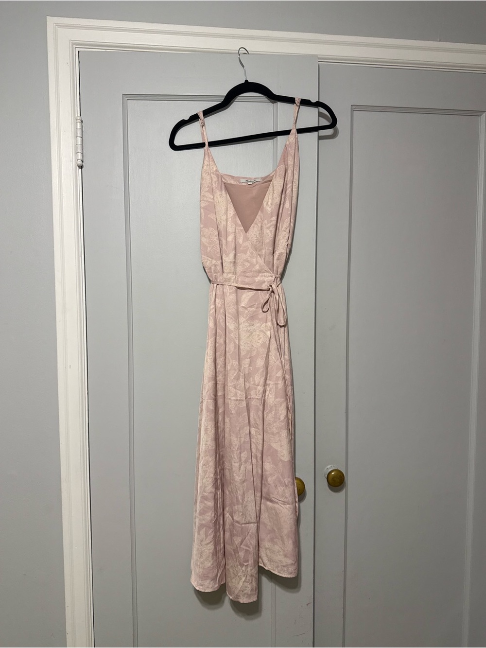 Madewell Blush Pink FloralDress with Tie Waist